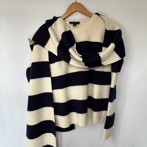 Ann Taylor 100% Cashmere Sweater w/Removable Scarf | Small - Picture 1 of 13